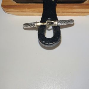 David Yurman Sterling Silver & 14kt gold cable wire bracelet OBO